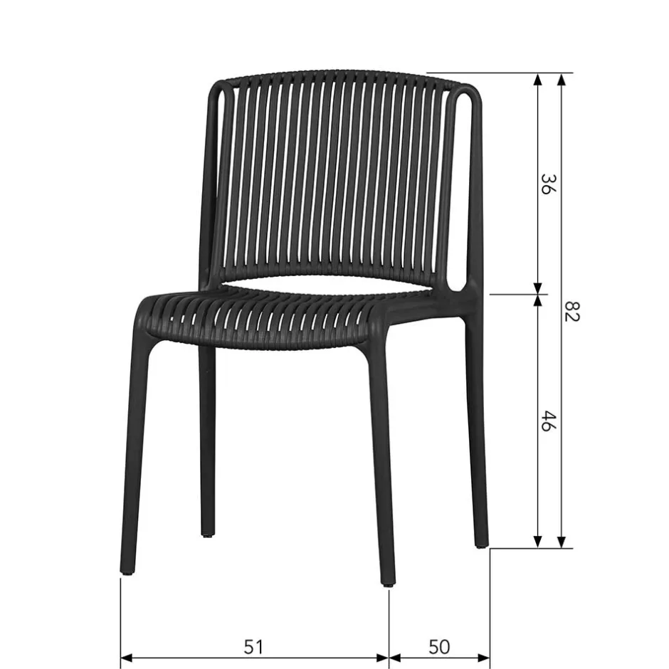 Wohnen Design Stapelstühle in Schwarz - Live (4er Set)