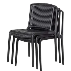 Wohnen Design Stapelstühle in Schwarz - Live (4er Set)