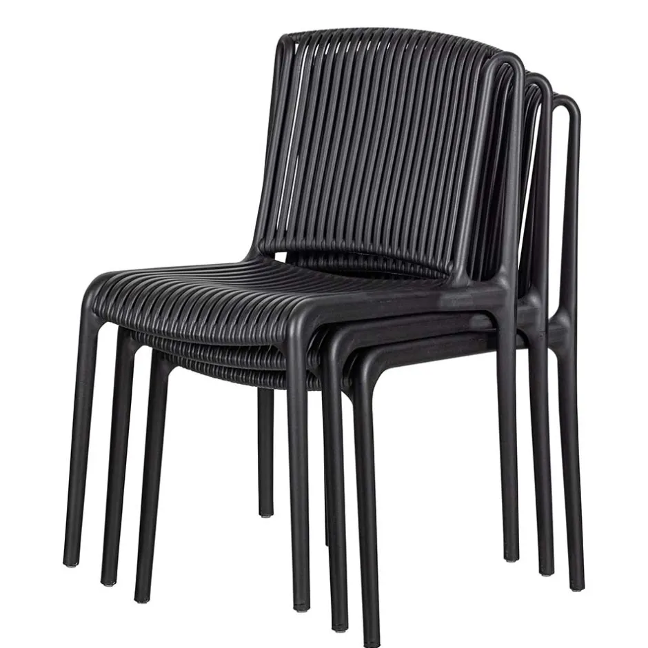Wohnen Design Stapelstühle in Schwarz - Live (4er Set)