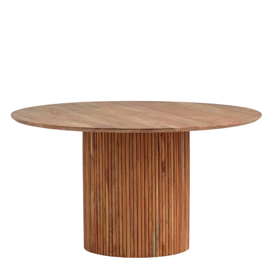 Design Säulentisch aus Akazie Massivholz - Vespania^Wohnen Outlet