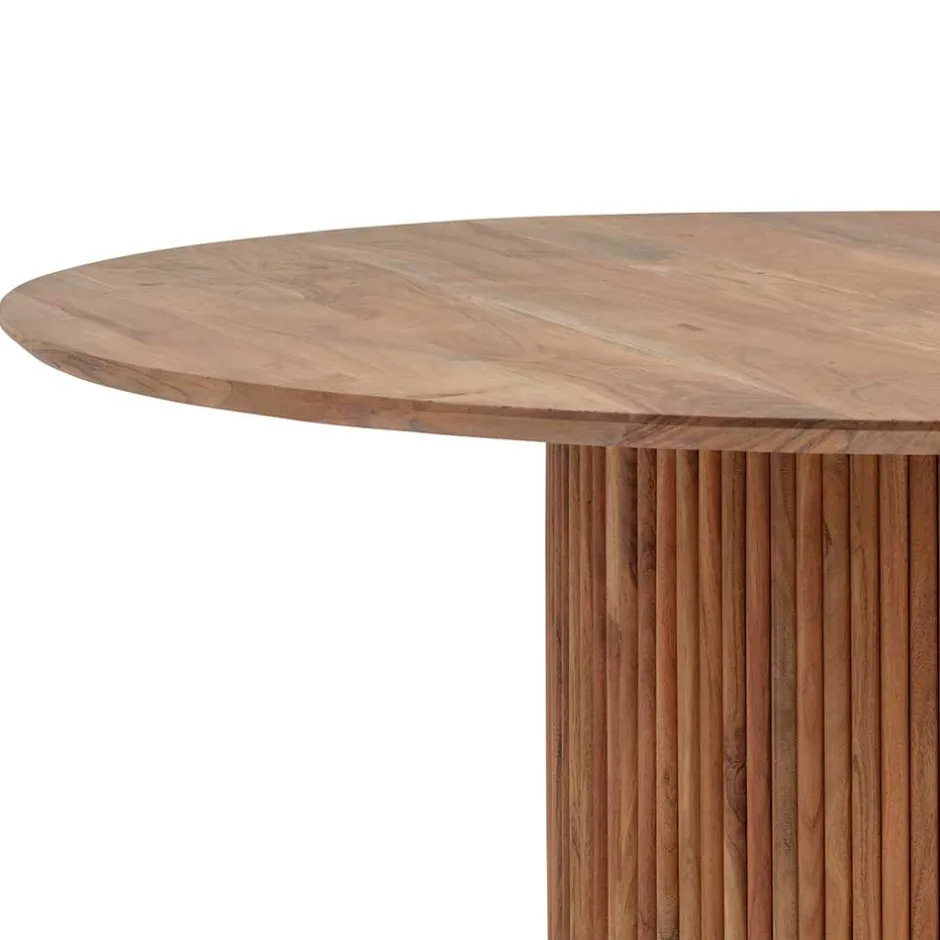 Design Säulentisch aus Akazie Massivholz - Vespania^Wohnen Outlet