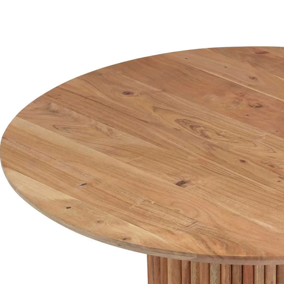 Design Säulentisch aus Akazie Massivholz - Vespania^Wohnen Outlet