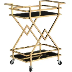 Design Teewagen in Schwarz und Gold - Ranieros^Wohnen Sale