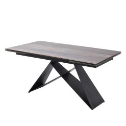 Wohnen Design Tisch mit Keramikplatte Holz Optik - Cateyna