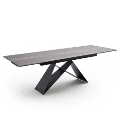 Wohnen Design Tisch mit Keramikplatte Holz Optik - Cateyna