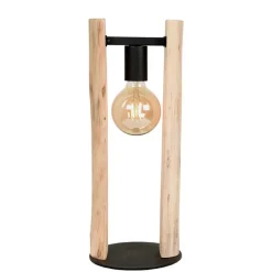 Design Tischleuchte aus Mangobaum Massivholz - Tanky^Wohnen Best