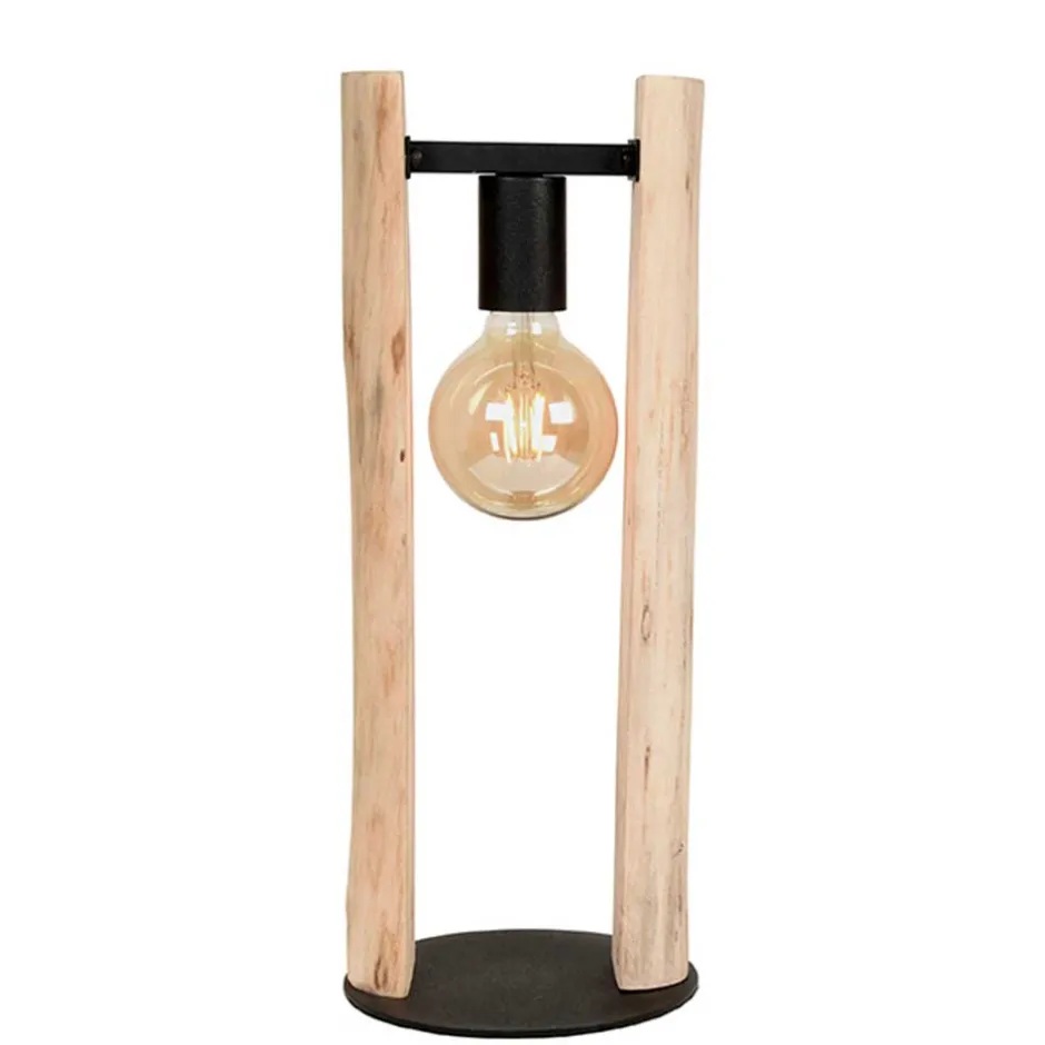 Design Tischleuchte aus Mangobaum Massivholz - Tanky^Wohnen Best