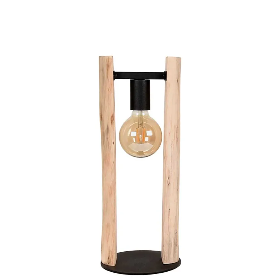 Design Tischleuchte aus Mangobaum Massivholz - Tanky^Wohnen Best