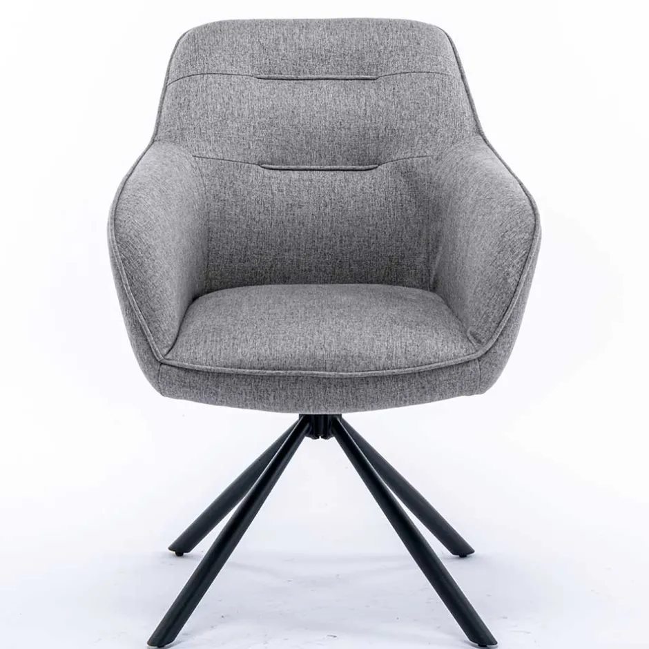 Design Tischsessel drehbar in Grau - Fiorenca (2er Set)^Wohnen Discount