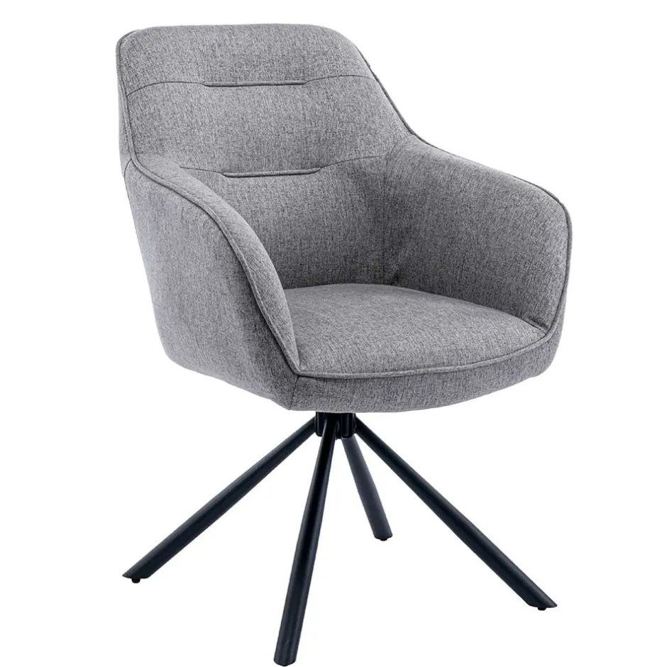 Design Tischsessel drehbar in Grau - Fiorenca (2er Set)^Wohnen Discount