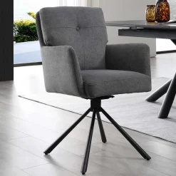 Wohnen Design Tischsessel in Grau - drehbar - Portland S (2er Set)