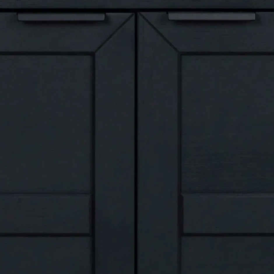 Wohnen Design Türen Kommode in Eiche Schwarz - Meciva