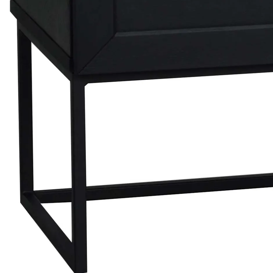 Wohnen Design Türen Kommode in Eiche Schwarz - Meciva