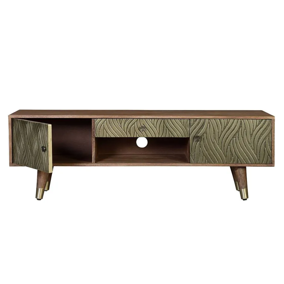 Wohnen Design TV Kommode aus Mangoholz und Metall - Filurina