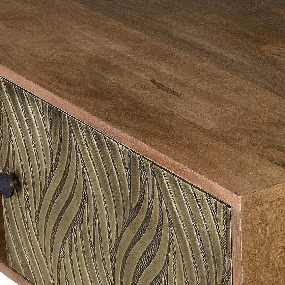 Wohnen Design TV Kommode aus Mangoholz und Metall - Filurina