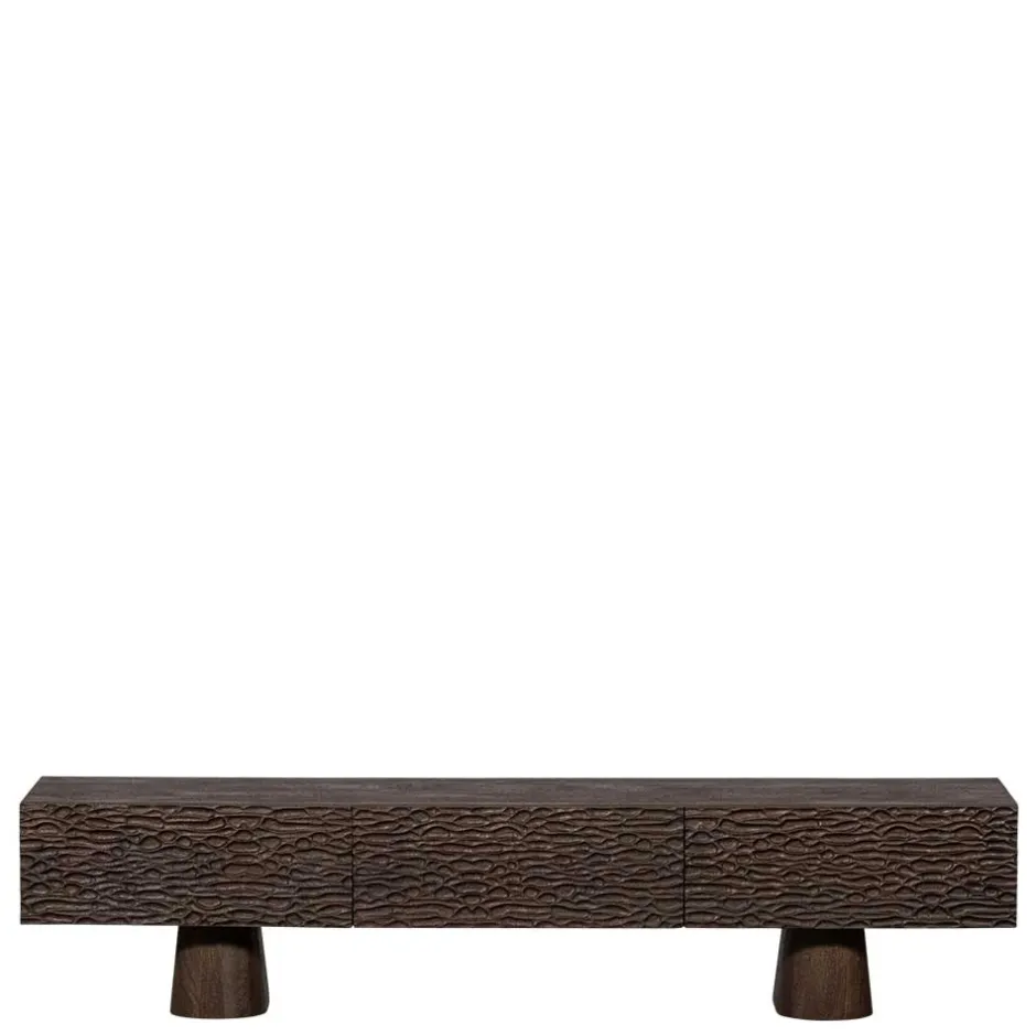 Design TV Lowboard aus Mangoholz in Walnuss Braun - Glancossa^Wohnen Online