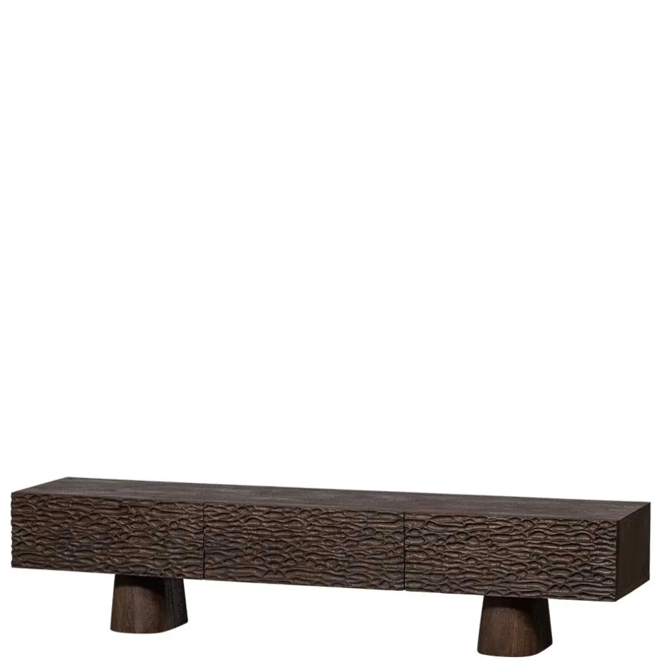 Design TV Lowboard aus Mangoholz in Walnuss Braun - Glancossa^Wohnen Online