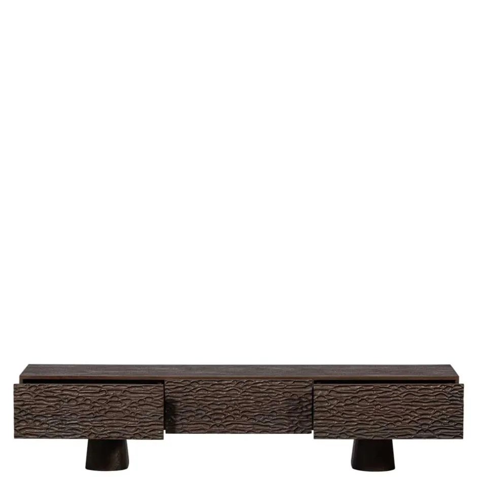 Design TV Lowboard aus Mangoholz in Walnuss Braun - Glancossa^Wohnen Online