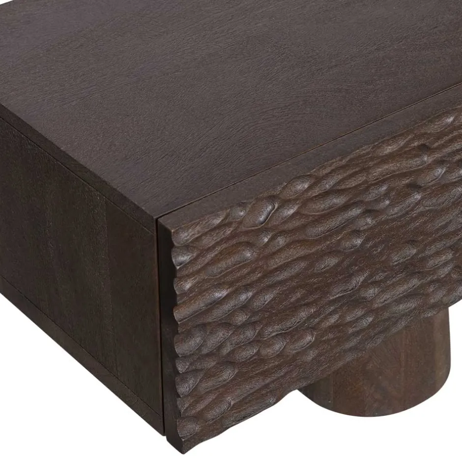 Design TV Lowboard aus Mangoholz in Walnuss Braun - Glancossa^Wohnen Online