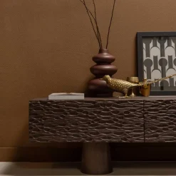 Design TV Lowboard aus Mangoholz in Walnuss Braun - Glancossa^Wohnen Online