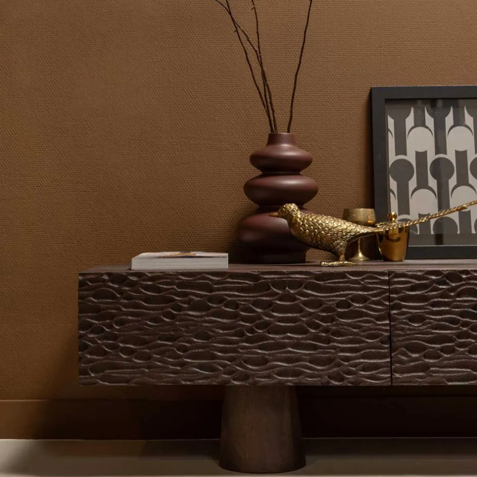 Design TV Lowboard aus Mangoholz in Walnuss Braun - Glancossa^Wohnen Online