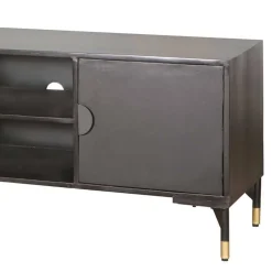 Design TV Lowboard in Schwarz mit Messing - Alkatar^Wohnen Sale