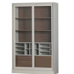 Wohnen Design Vitrinenschrank mit Glas-Schiebetüren - Cretasa