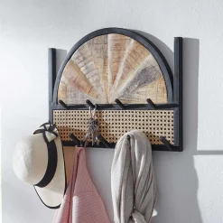 Design Wandgarderobe mit Wiener Geflecht & Holz - Leiria^Wohnen Sale