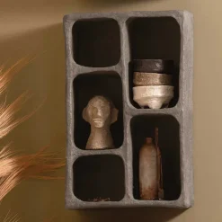 Design Wandregal in Grau aus Pappmaschee - Dattilo^Wohnen Sale