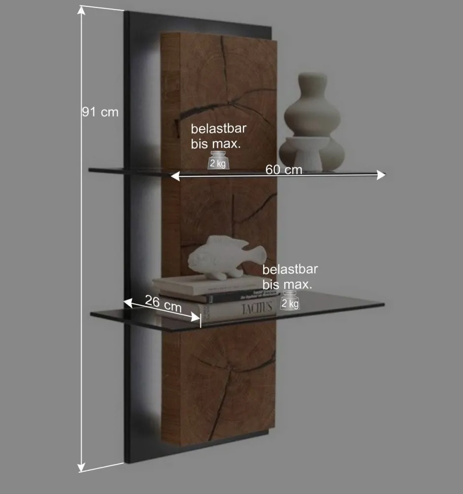 Design Wandregal mit Beleuchtung - Drinidad^Wohnen Discount