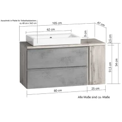 Design Waschtisch mit Aufsatzbecken - Mia^Wohnen Discount