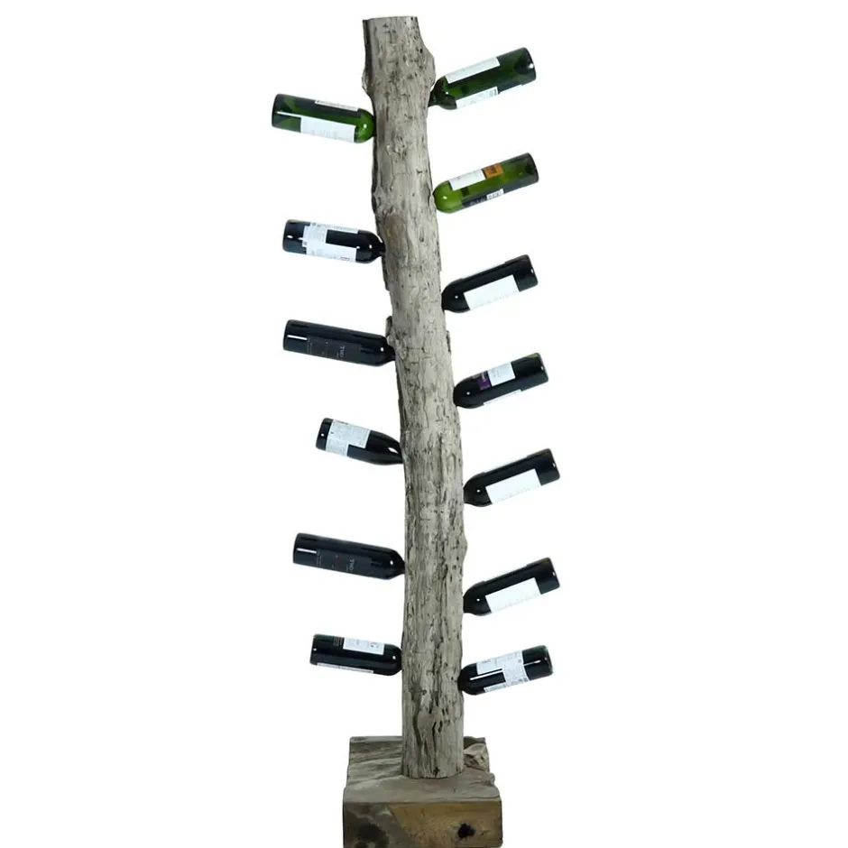 Design Weinregal aus Holzstamm Teak massiv - Teako^Wohnen New