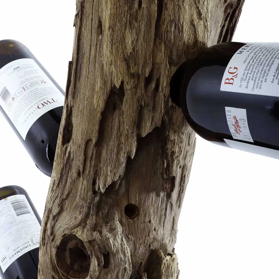 Design Weinregal aus Holzstamm Teak massiv - Teako^Wohnen New