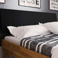 Wohnen Design Wildeichebett mit schwarzem Kopfteil - Olbysca I