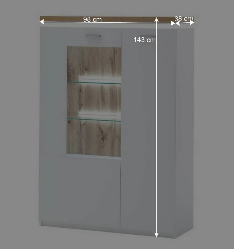 Design Wohnkombination mit Licht - Caldri (dreiteilig)^Wohnen