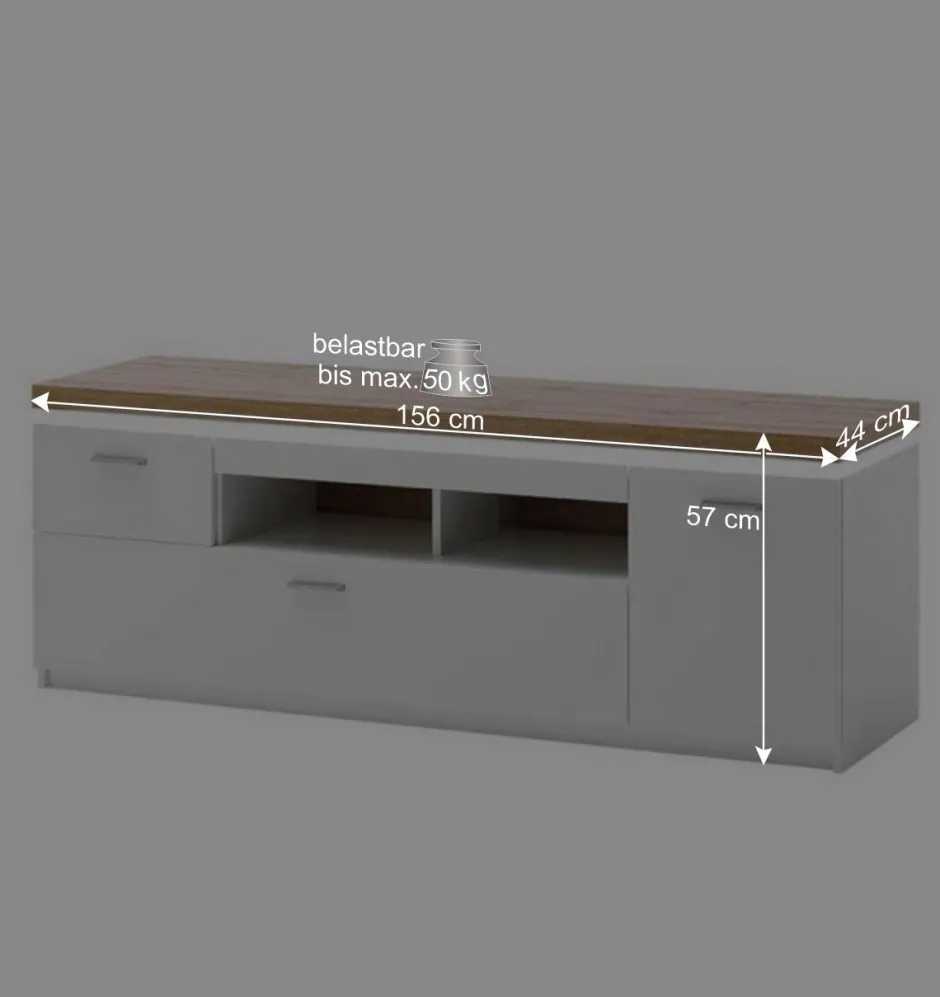 Design Wohnkombination mit Licht - Caldri (dreiteilig)^Wohnen