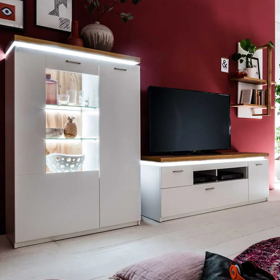 Design Wohnkombination mit Licht - Caldri (dreiteilig)^Wohnen