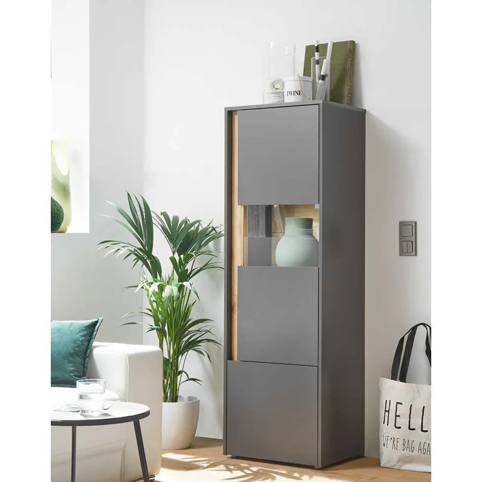 Wohnen Design Wohnwand als günstiges Set - Ahilav (fünfteilig)