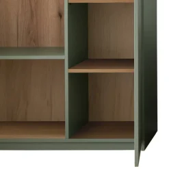 Wohnen Design Wohnwand in Graugrün und Eiche - Kwin (dreiteilig)