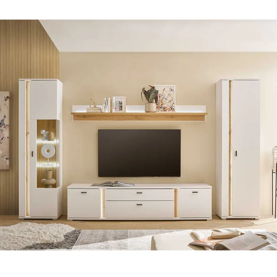 Design Wohnwand Möbelset - Racelyn (vierteilig)^Wohnen