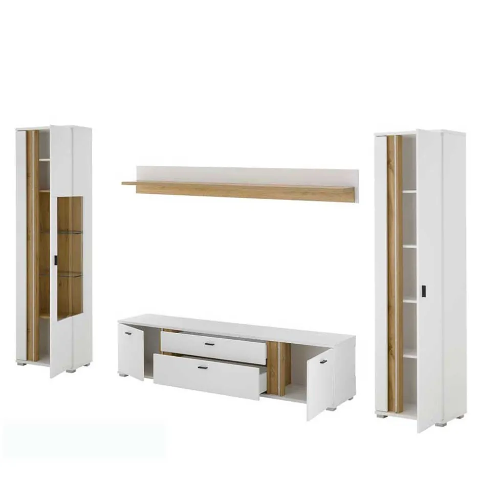 Design Wohnwand Möbelset - Racelyn (vierteilig)^Wohnen