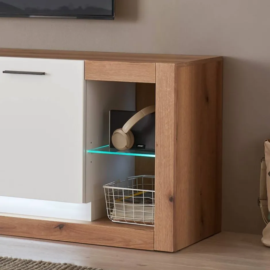 Design Wohnwand Set in Mattweiß - Adejano (dreiteilig)^Wohnen New