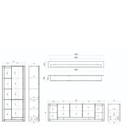 Design Wohnwand Set in Mattweiß - Adejano (dreiteilig)^Wohnen New