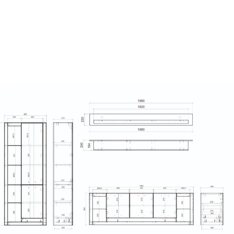 Design Wohnwand Set in Mattweiß - Adejano (dreiteilig)^Wohnen New