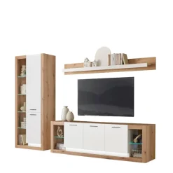 Design Wohnwand Set in Mattweiß - Adejano (dreiteilig)^Wohnen New