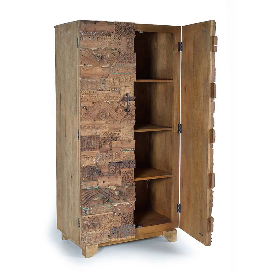 Design Wohnzimmerschrank aus Mangoholz rustikal - Lacid^Wohnen Outlet
