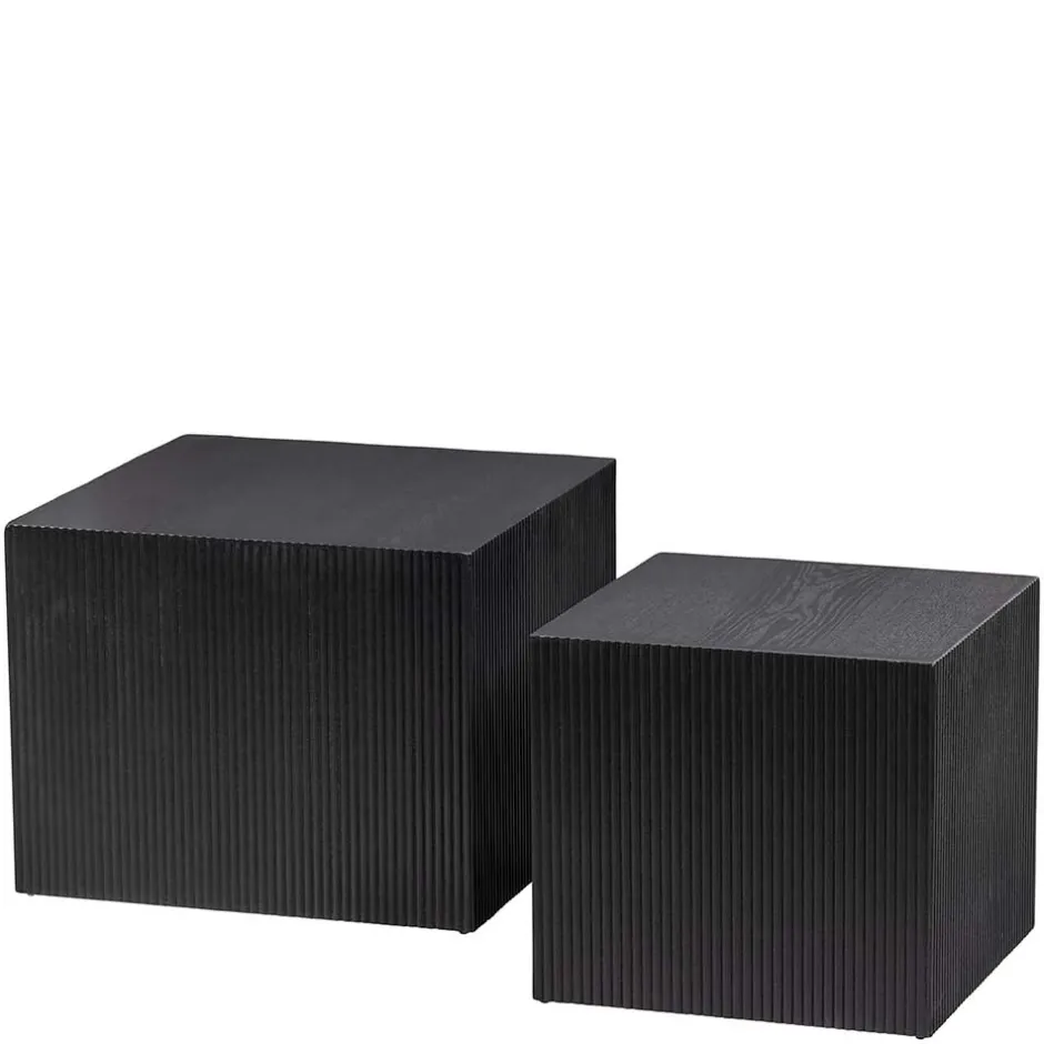 Wohnen Design Zweisatz Beistelltisch in Schwarz - Canpur (zweiteilig)