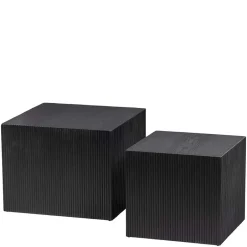 Wohnen Design Zweisatz Beistelltisch in Schwarz - Canpur (zweiteilig)