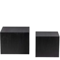 Wohnen Design Zweisatz Beistelltisch in Schwarz - Canpur (zweiteilig)