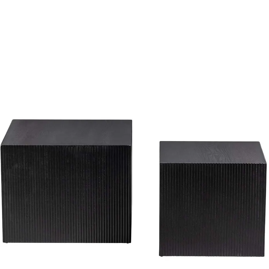 Wohnen Design Zweisatz Beistelltisch in Schwarz - Canpur (zweiteilig)